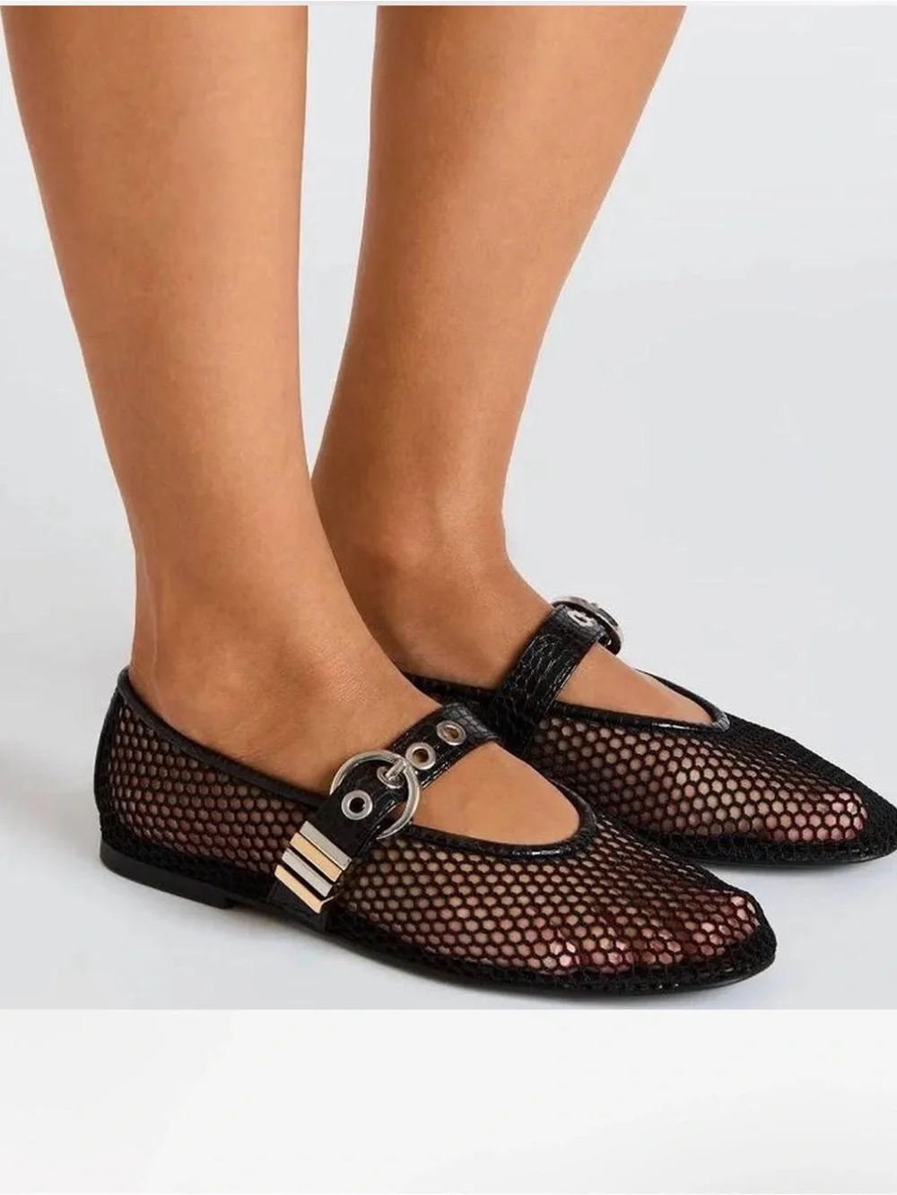 Steve Madden black Mesh Mary Jane Flat Shoes size 6